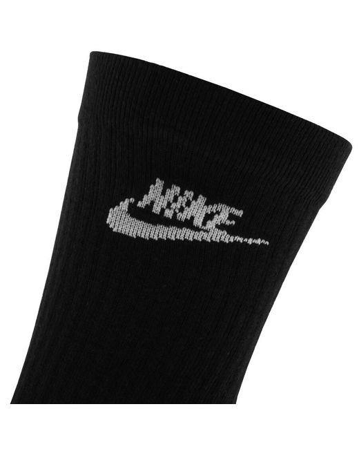 Nike Black 3 Pack Crew Socks for men