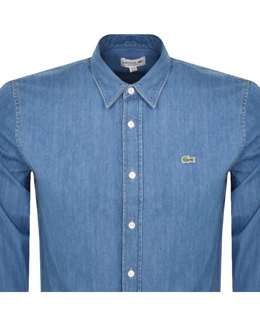 Lacoste Blue Denim Long Sleeved Shirt for men