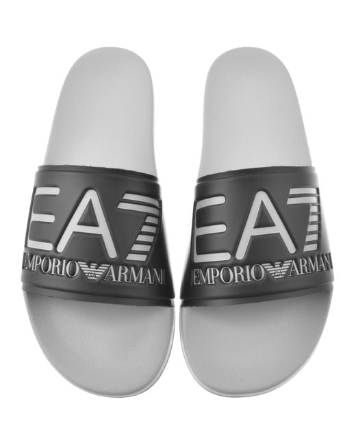 EA7 Black Emporio Armani Beach Sliders for men