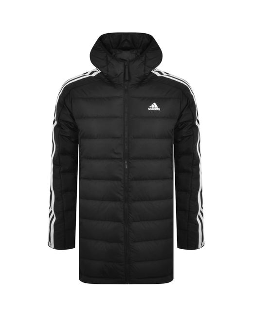 Adidas Originals Black Adidas Sportswear 3 Stripes Parka Coat for men