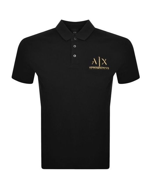 Armani Exchange Black Logo Polo T Shirt for men
