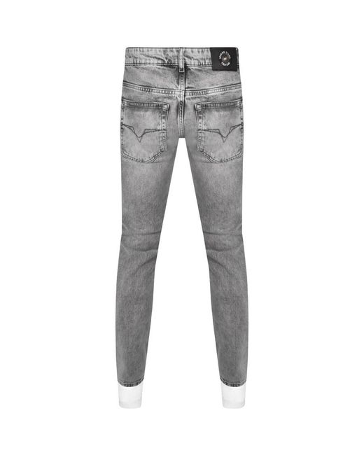 Versace Gray Couture Dundee Narrow Jeans for men