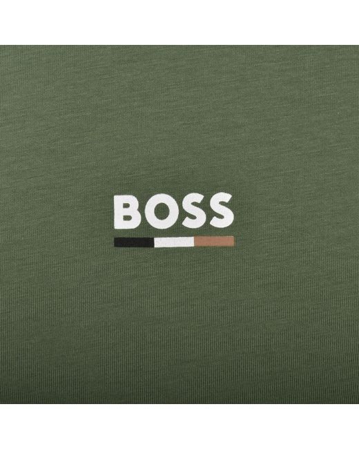 BOSS BUSINESS Green Boss Slim Fit Beach T Shirt for men