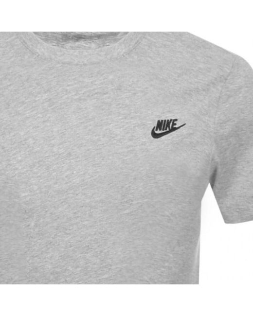 Nike Gray Crew Neck Club T Shirt for men