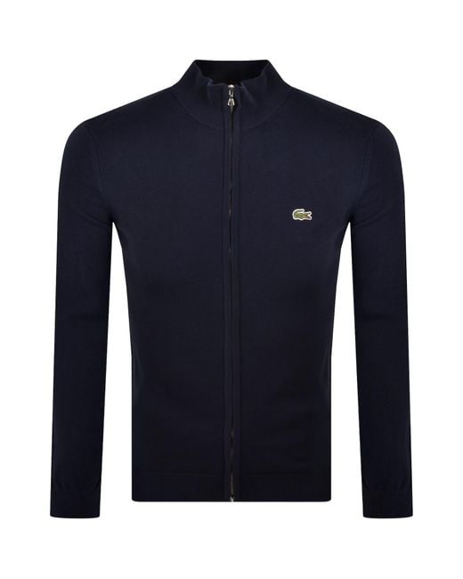 Lacoste Blue Full Zip Knit Jumper for men