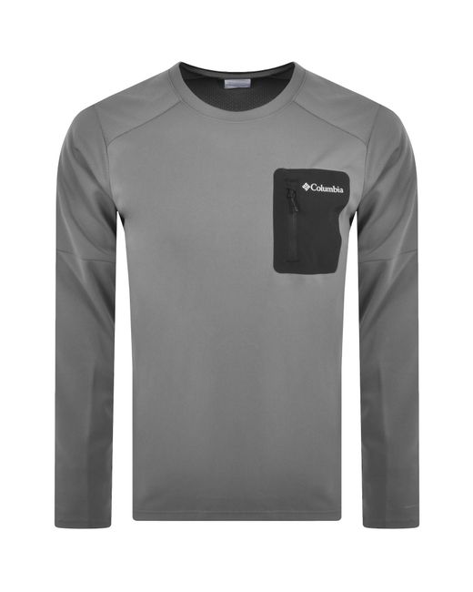 Columbia Gray Long Sleeved Tech T Shirt for men