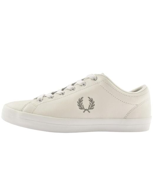 Fred Perry White Baseline Leather Trainers for men