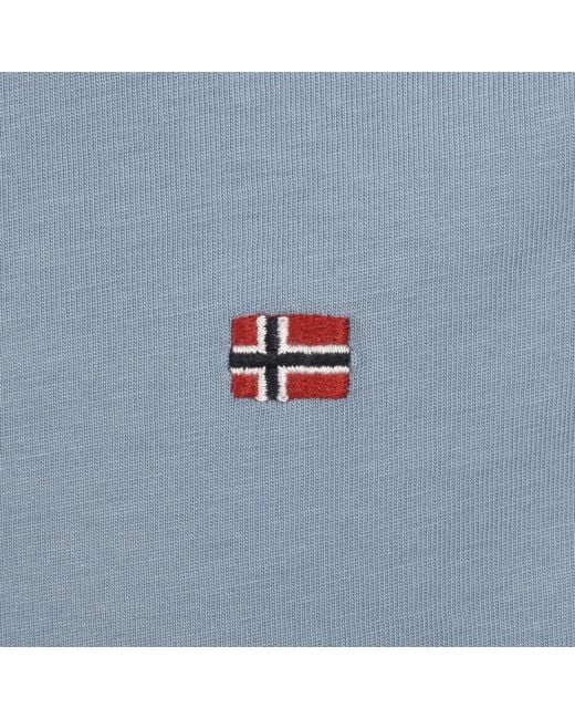 Napapijri Blue Salis Sum Logo T Shirt for men