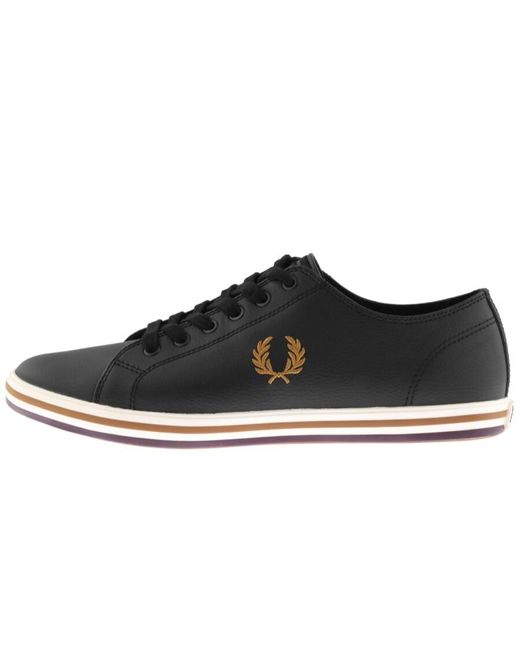 Fred Perry Kingston Leather Trainers in Black for Men - Lyst