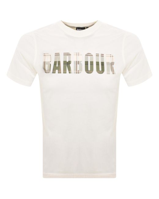 Barbour White Thurford T Shirt for men