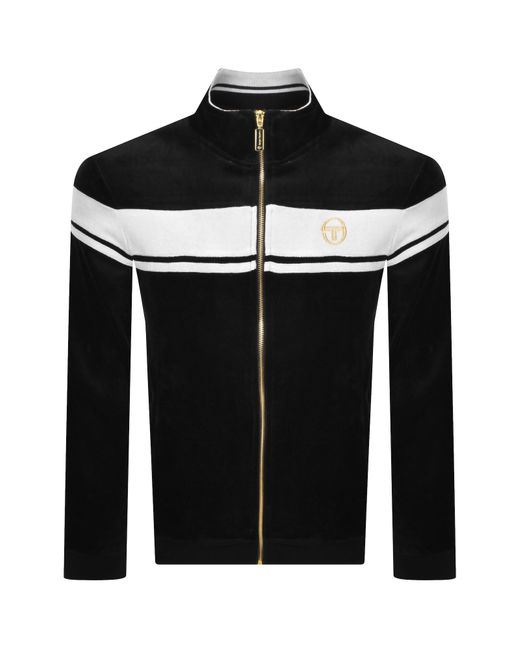 Sergio Tacchini Black Damarindo Velour Track Top for men