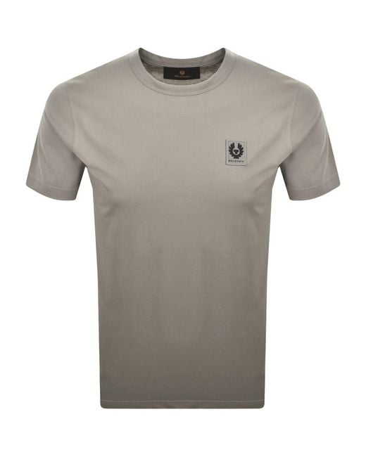 Belstaff Gray Featherweight Logo T Shirt for men
