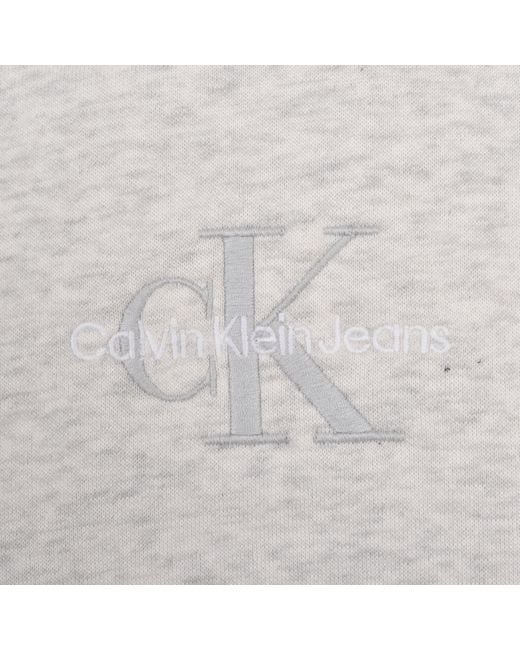 Calvin Klein Gray Jeans Monologo Hoodie Ivory for men