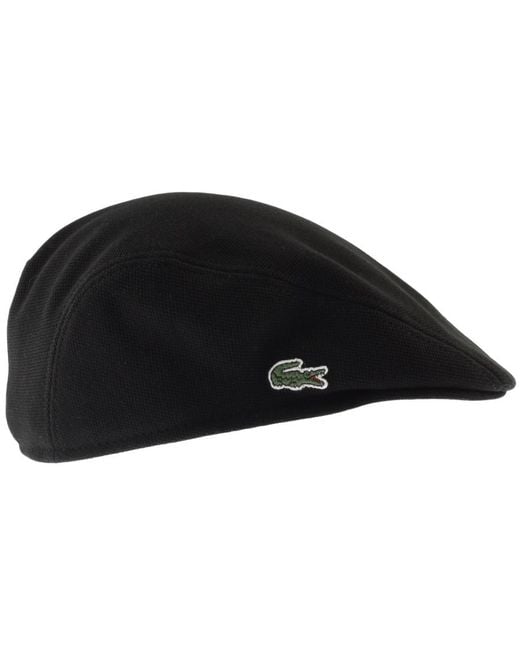Lacoste Pique Flat Cap Black for men