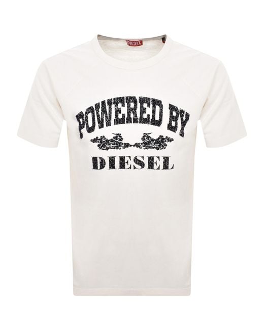 DIESEL White T Rust T Shirt for men