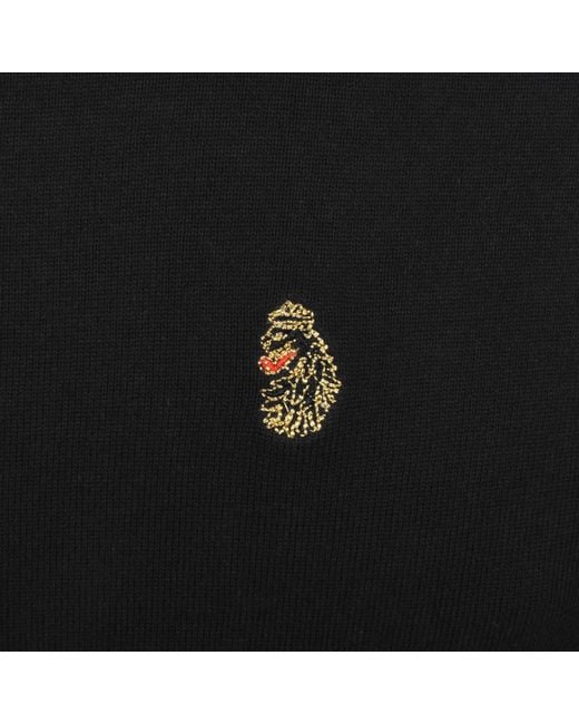 Luke 1977 Black Gerard 3 Knit Jumper for men
