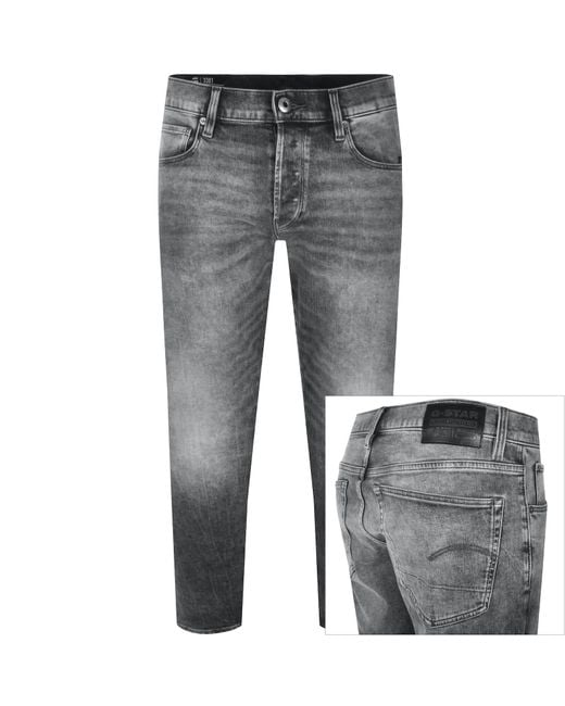 G-Star Gray G-Star 3301 Tapered Jeans Mid Wash for men