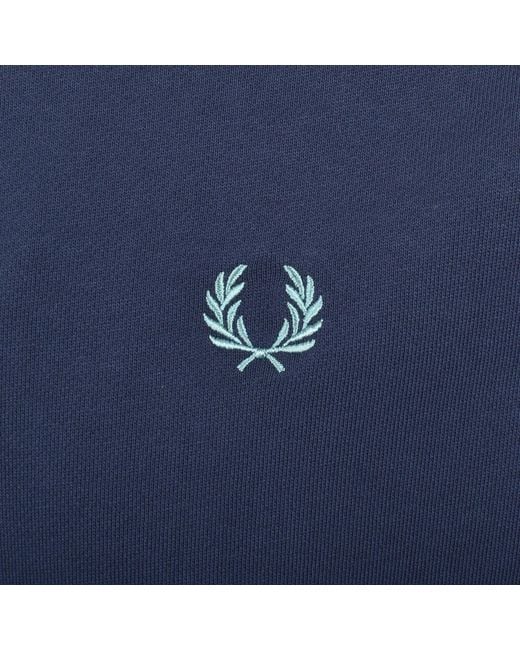 Fred Perry Blue Half Zip Sweatshirt Tennis for men