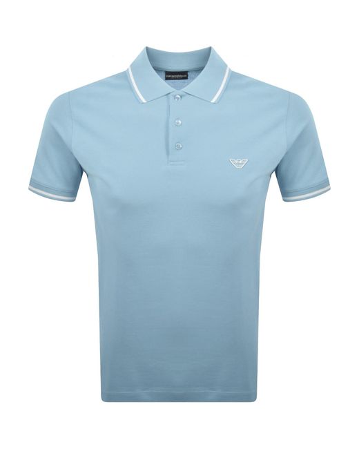 Armani Blue Emporio Short Sleeved Polo T Shirt for men