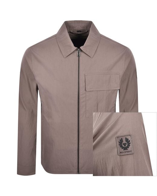Belstaff Brown Cargo Overshirt Asphalt for men