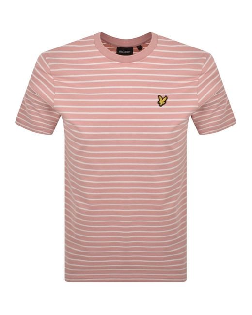 Lyle & Scott Pink Breton T Shirt for men