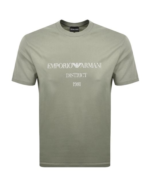 Armani Green Emporio Logo T Shirt for men