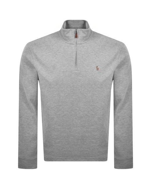 Ralph Lauren Gray Quarter Zip Knit Jumper for men