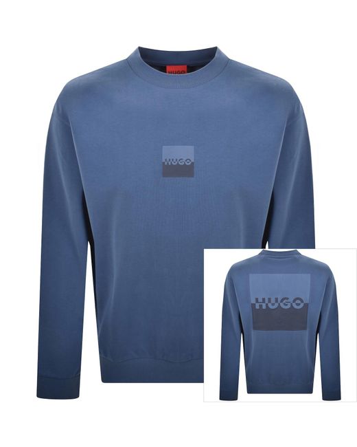 HUGO Blue Dusplited Sweatshirt for men