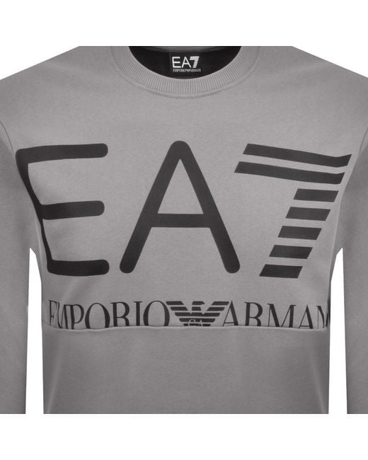 EA7 Gray Emporio Armani Logo Sweatshirt for men
