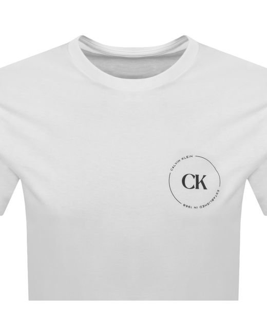 Calvin Klein White Graphic T Shirt for men