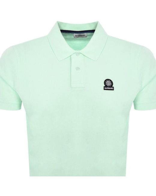 Sandbanks Green Badge Logo Polo T Shirt for men