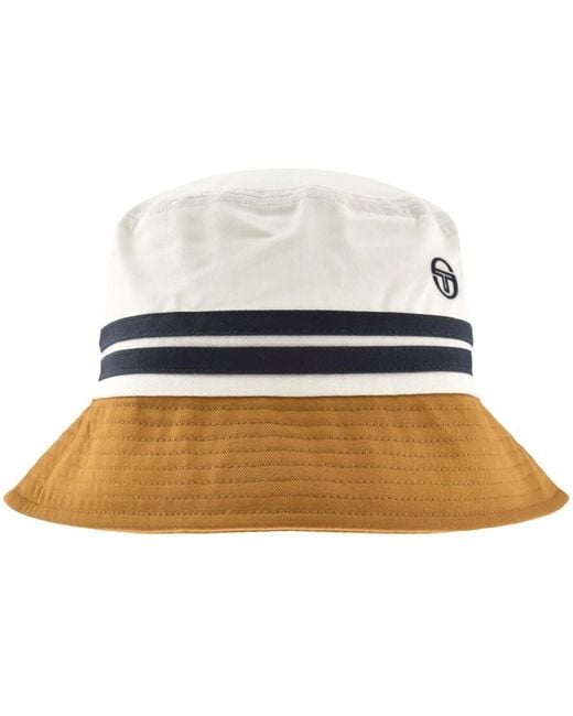 Sergio Tacchini White Logo Bucket Hat for men