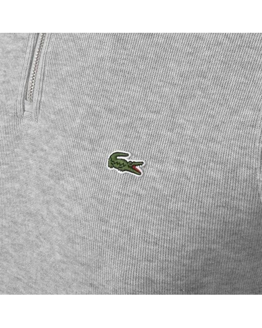 Lacoste Gray Half Zip Logo Sweatshirt for men