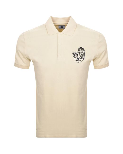 Pretty Green Natural Paisley Polo T Shirt for men