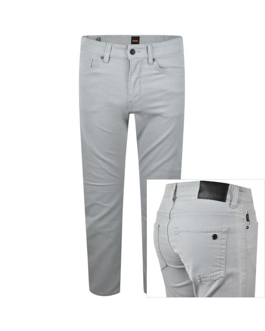 Boss Gray Boss Delaware Slim Fit Trousers for men