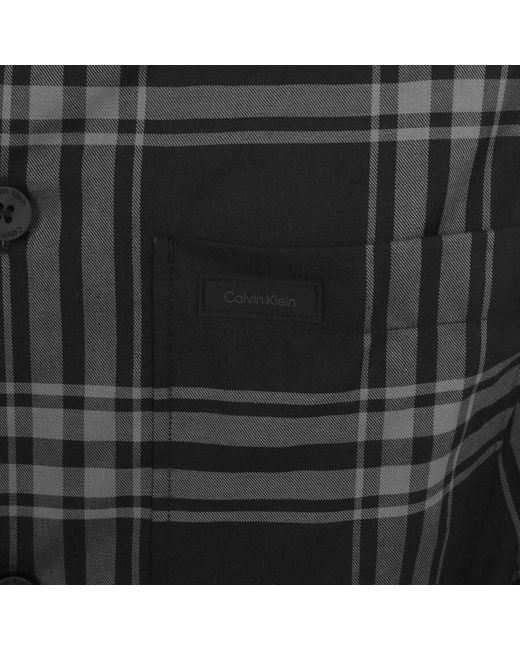 Calvin Klein Black Long Sleeve Check Shirt for men