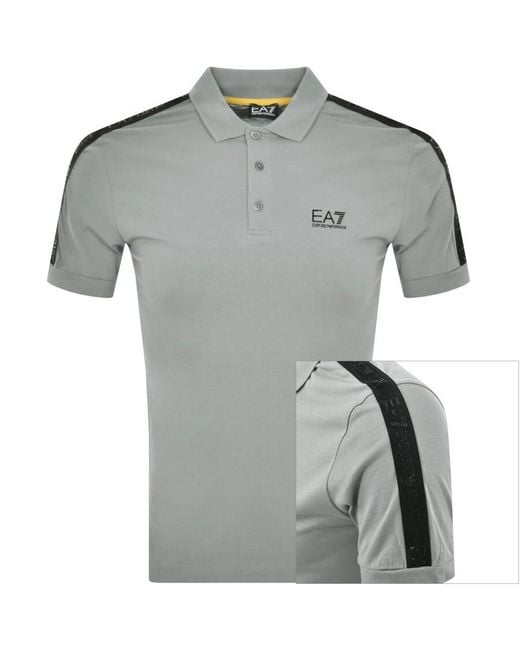 EA7 Gray Emporio Armani Short Sleeved Polo T Shirt for men