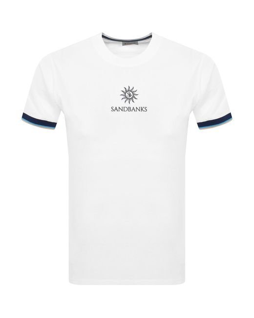 Sandbanks White Tipped Logo T Shirt for men