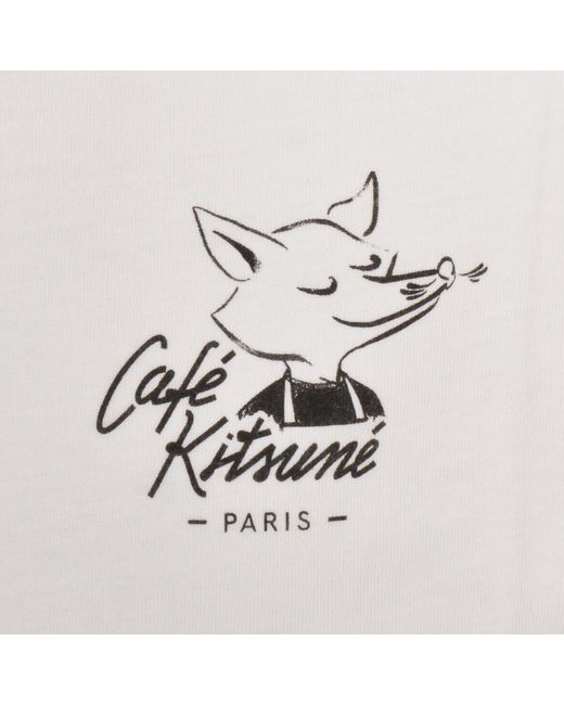 Maison Kitsuné White Cafe Kitsune T Shirt for men