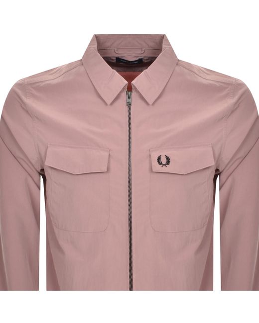 Fred Perry Pink Zip Overshirt for men