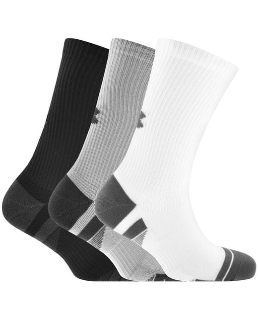 Under Armour Black 3 Pack Tech Crew Socks for men