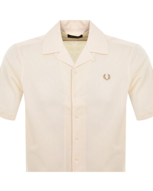 Fred Perry Natural Woven Mesh Short Sleeve Shirt for men