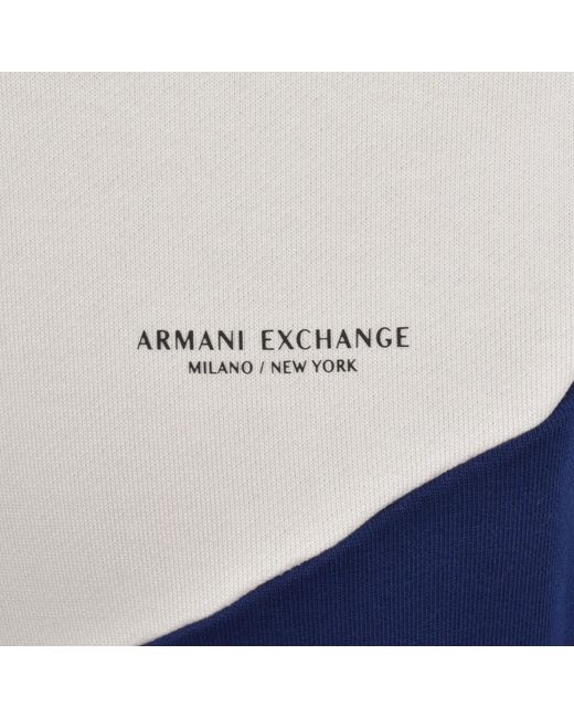 ARMANI EXCHANGE Blue Colour Block Hoodie Off for men
