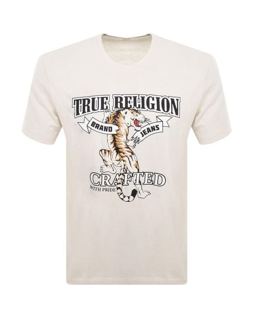 True Religion White Jeans Tiger T Shirt for men