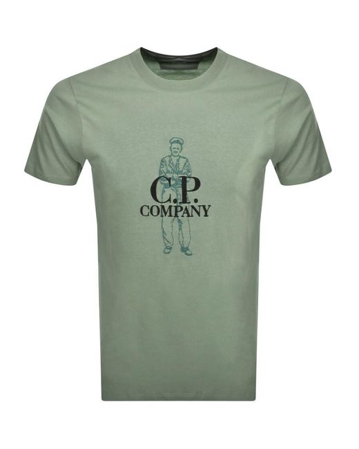 C P Company Green Cp Company Jersey Sailor T Shirt for men
