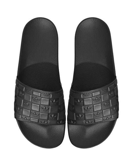 Adidas Originals Black Adilette Sliders for men