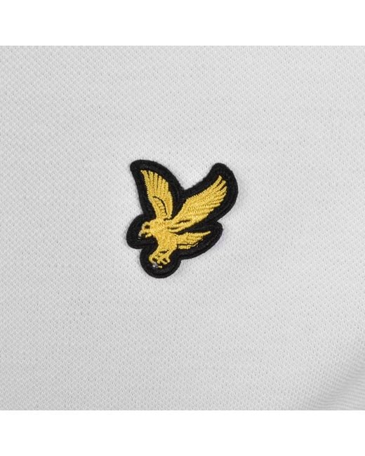 Lyle & Scott White Check Panelled T Shirt for men