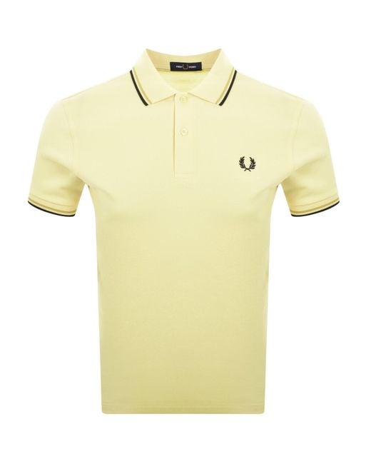 Fred Perry Yellow Twin Tipped Polo T Shirt for men