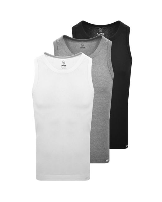 Luke 1977 Gray Reco 3 Pack Vests for men