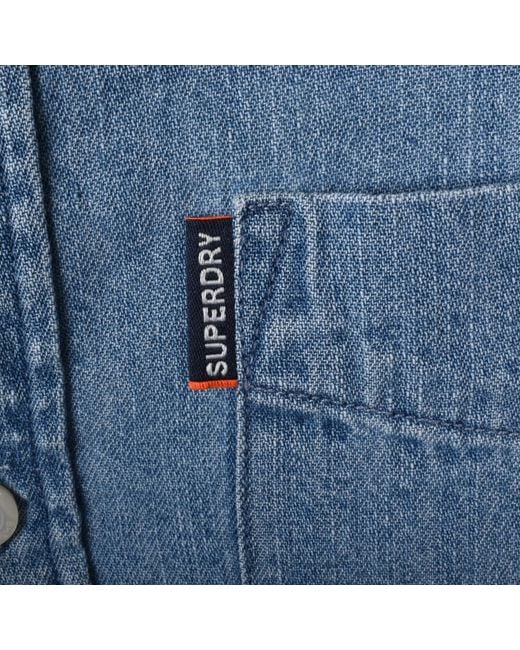 Superdry Blue Essential Short Sleeved Shirt for men